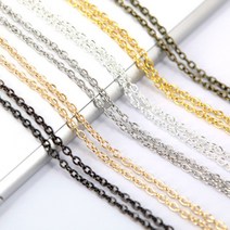 (200cm팩)메탈 체인 재료, 0.6mm, [E53-6] KC골드