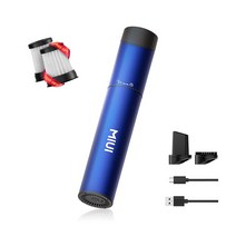 MIUI 미니 휴대용 진공 청소기 2 개의 흡입 팁이있는 무선 핸드 헬드 진공 청소기 데스크탑 키보드 자동차 청소하기 쉬운 USB 충전 알루미늄 합금, 파랑