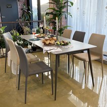 까미노디자인 포세린세라믹 6인용 식탁세트 CM-CERA6P, 그레이테이블+의자콤비6