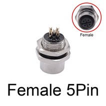 M12 패널 후면 장착 플랜지 소켓 센서 커넥터방수 나사산 커플링 암수형 3 4 5 8 핀, 07 Female 5pin