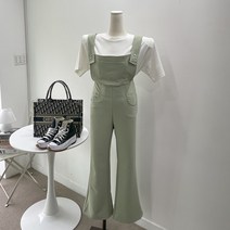 스판6% 부츠컷 점프수트 멜빵바지 3color 멜로쏘