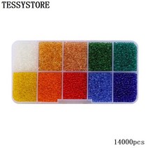 비즈 공예 비즈빔 비즈반지 목걸이 구슬 컬러비즈도안 TESSYSTORE 보석 제작용 유리 시드 세트 DIY 핸드메이드 액세서리 체코 참 크리스탈 스페이서 2mm
