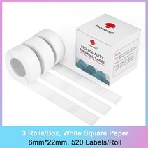 고주파실링기 PhomemoD30 감열 스티커 티켓 용지 D30 라벨 프린터 자체 접착 투명 정사각형 원형 이름 3 롤상자, [21] Square White 622