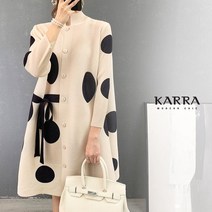 카라 KARRA 88까지 빅도트버튼리본플리츠원피스 KK1FOP059A