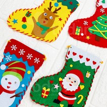 펠트 부직포 크리스마스 양말가방 만들기, 단품, 단품