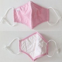 마더라이크 국내제작 잔체크 면마스크 빨아쓰는/ 숨쉬기편한/패션, sl.잔체크마스크_핑크