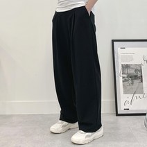 [당일출고] 투체인지 트레이닝 무지 남녀공용 밴딩 바지 원턱 인생 와이드 팬츠
