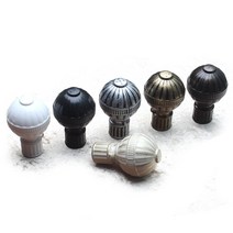 레일앤폴 25mm 커튼 궁전봉마개, 1조, 1조 블랙