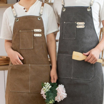애견 미용 앞치마 목공앞치마 미술 캔버스 앞치마 업소용 작업 방수 1개, 카키