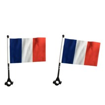 shangren 휴대용 미니 핸들바 플래그가 있는 2개의 자전거 안전 플래그, 14x21cm, 폴리 에스터 플라스틱, 프랑스 국기