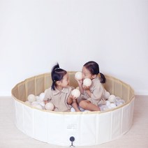 베베아인 접이식 플레이매트 아기 유아 볼풀장 방수 크림베이지 아이보리