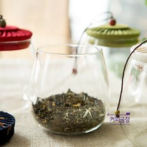 패브릭 뚜껑 유리차통 모음 택1 / 찻잎 보관함 다용도, 레드