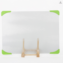 유리도마 강화유리 주방용 투명 위생 항균, 30x40 그린코너