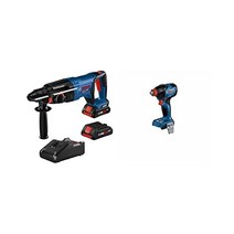 BOSCH GBH18V26DK25 18V EC 브러시리스 SDSplus® Bulldog™ 1In. 2 CORE18V 4Ah 첨단 전력 배터리가 포함된 로터리 해머 키트, with cordless impact driver