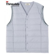 GLW 3M 신슐레이트 브이넥 패딩 베스트 그레이 Round neck thinsulate padded vest gray