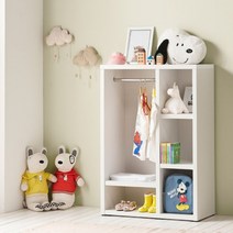 초등학생 자녀방 꾸미기 수납형 오픈옷장 3컬러 DIY 키즈 낮은 어린이 남아, 연그레이화이트