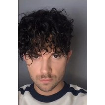 군인가발 20대남자가발 투블럭가발 남자패션가발 남성통가발gnimegil curly hair wig men guy short natural black layered 합성 섬유, 내츄럴 블랙, 협력사, 1개