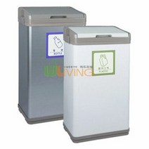 오너클랜 리빙 스틸분리휴지통(일반)(일반형/페달X뚜껑O), 색상랜덤/캔류