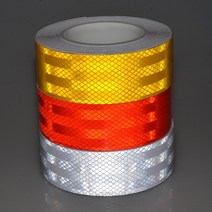 반사 테이프 화물차 대형차 야간 빛 반사 반사띠 테이프 5cm 25m 반사지 스티커, 옐로우, 1개