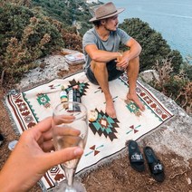 보헤미안 피크닉 캠핑 무릎 매트리스 Table보 침대보 인디언 태슬 오너먼트 담요-A/90X90cm