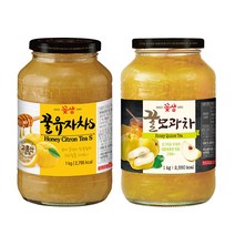 꽃샘 꿀유자차S 1kg + 꽃샘 꿀모과차 1kg