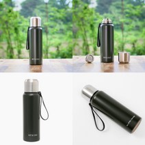 요비월드 듀얼 진공 보온병 1L 다크그린 차박물통 등산용텀블러 등산물병