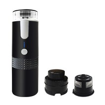 Portable Coffee Machine Capsuleo Maker with Builtin Filter Electric USB Handheld Grinder For Home, [01] Black, 01 Black