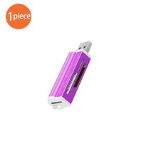 USB 2.0 마이크로 SD 카드 리더기 TF 어댑터 플러그 앤 플레이 노트북 데스크탑 pc, [02] purple