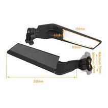 바이크 오토바이 자전거 사이드미러 거울 룸미러 미러 수정 된 윈드 윙 조정 가능한 회전 백미러 스즈키 gsxr 600 750 1000 gsx1300r gsx650f gsx-r, 조정 가능한 대형