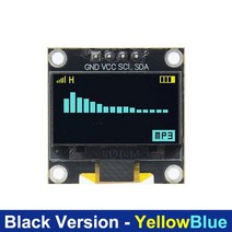 0.96 인치 IIC SPI 직렬 7/4Pin 화이트/블루/옐로우 OLED 디스플레이 모듈 SSD1306 12864 Arduino 용 LCD, [03] BlackPCB-YellowBlue