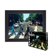 퍼즐피플 비틀즈 모음 직소퍼즐, 비틀즈 애비로드 1000P 액자포함(우드블랙), 1000p