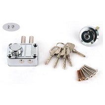 [∂LL7] 출입문 보조키 강화유리 샷시 잠금장치 2구 걸쇠 현관 오도 자물 보조 창잠금장치 시문 문키 여닫이 도어락 잠금_h§eEA, §본상품§e