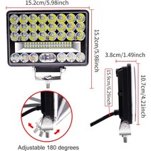 Biqing LED 작업 조명 5 인치 광장 운전 스팟 플러드 콤보 빔 포드 12V 트럭 차량 오프로드 (2 개), 한개옵션0