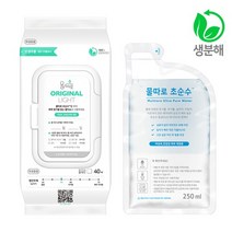 물따로 친환경 생분해 신생아물티슈 오리지날 라이트 캡형 40매/12set, 40매, 12개