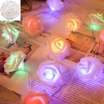 크리스마스 led 조명 LED Rose Flower String Lights Fairy Artificial Bouquet Garland for Valentine's Day, 05 1.5M 10leds USB, 05 Multicolor Lights