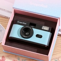 레트로 필름 카메라 다회용 입문 즉석 선물용 해외 감성, 블루, 기본