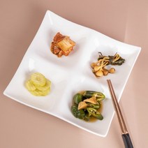 모던 세라믹 나눔접시 3종 3구 4구 반찬그릇 3칸 마른안주접시, 4칸 나눔접시 (대)
