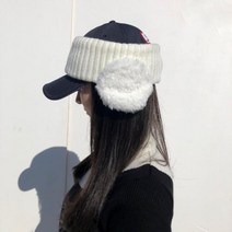 로로얼로이 골프 니트 부드러운 퍼 귀마개 겨울 여성골프 필수템 정말 따뜻한 이어워머, 컬러 : 블랙