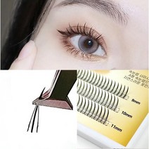 A형 부분 인조 가닥 아이돌 미브린 아이돌래쉬 단품-내츄럴 자연스러운 연예인 셀프 속눈썹, B컬(JC컬), 8/10/12-mix