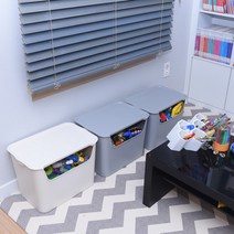 [모든집]1+1 점보형 플라스틱 리빙박스 다용도 수납함 정리함, 특대, 1+1그레이_