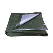 그라운드시트 양면 투톤 코팅 방수천막 2.7 x 3.6 m, OLIVE GREEN + SILVER, 1개