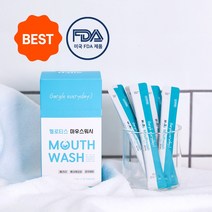 헬로티스 마우스워시 스틱 가글 일회용 구강청결제 11ml 30개입, 색상랜덤배송 (화이트,스카이)