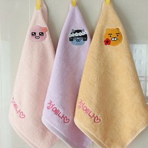 이름인쇄 어린이집_유치원_주방 고리수건 5매 모음, 1개, 01카카오프렌즈해피=네오(퍼플)