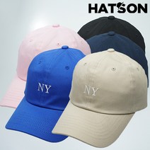[햇츠온]H1-1101 HatsON 브랜드 남자 여자 사계절 코디 코튼 소프트 NY 무지 로고 볼캡 챙 야구 모자 AA