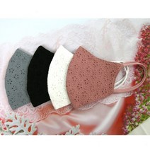 웨딩마스크 레이스마스크 마스크줄 패션마스크, 레이스마스크(블랙)