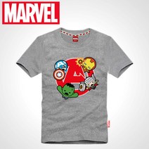 마블 남녀공용 인기캐릭터 여름 순면 20수 어벤져스 반팔티셔츠(M-3XL)