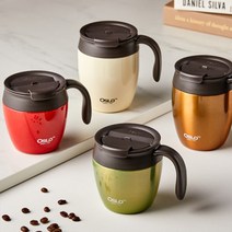 오슬로 뚜껑 머그컵 수입 스텐 뚜껑있는컵 애플머그 350ml-450ml 1P, 350ml, 메탈