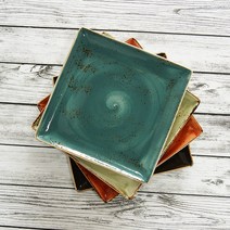 STEELITE 영국 스틸라이트 크래프트 정사각접시 1p, 테라코타