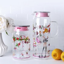 밀폐 유리 물병 1.3L 로소리갈, 핑크1.3L, 핑크1.3L