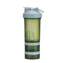 바디쉐이커 바디쉐이퍼 복부마사지기 복부안마기 뱃살운동기구 500ml 3 레이어 물병 셰이커 컵 스포츠 유청 단백질 블렌더 보디 빌딩 휴대용 교반 귀여운 보충제 피트니스 블루, [01] 500ml, [02] 라이트 그린